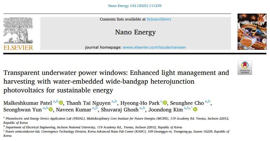 Professor Jun-Dong Kim s Research Team from the Department of Electrical Engineering at Incheon Nati 대표이미지